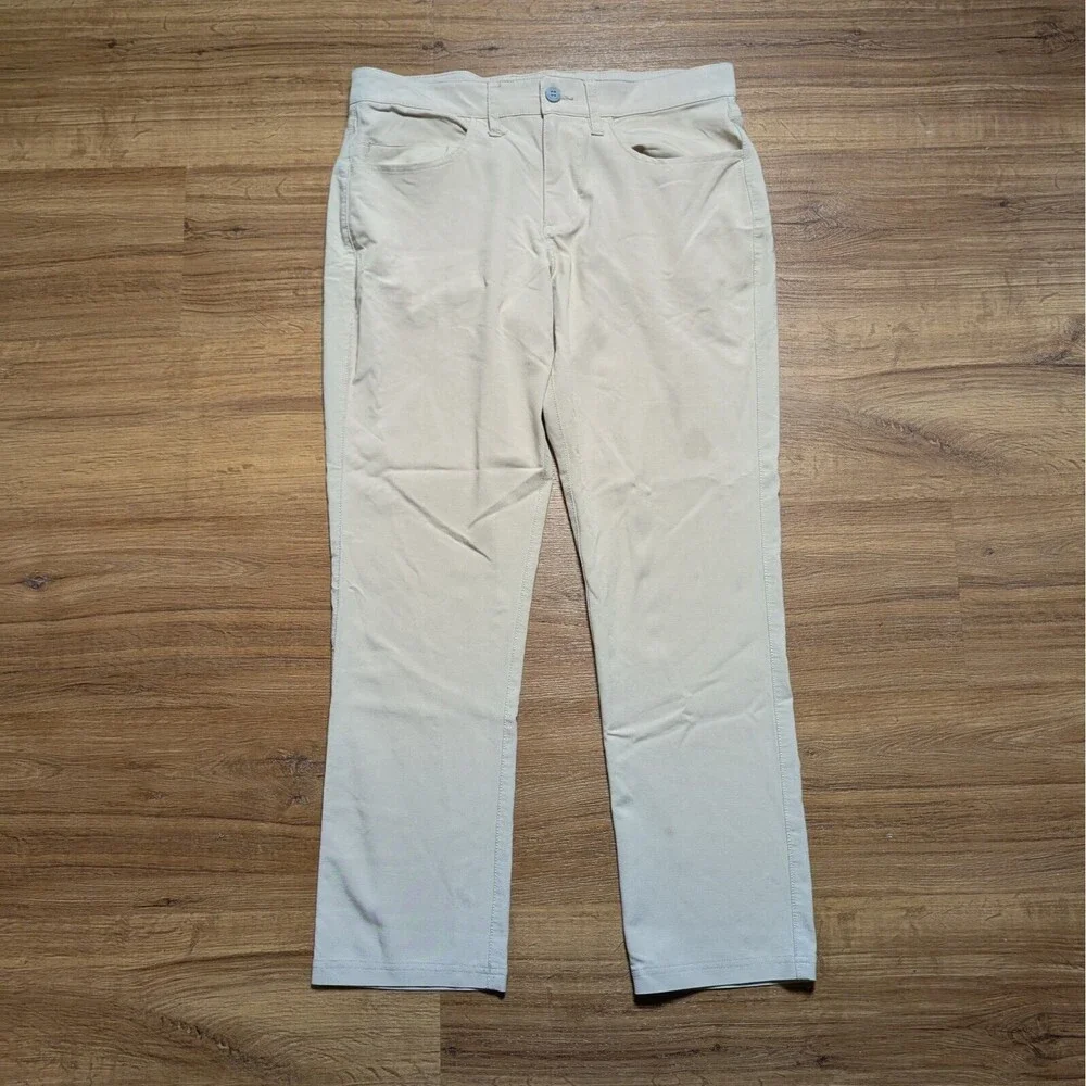 Tasc Pants Mens 30x30(32x27) Straight Fit Khaki Performance Bamboo Golf Stretch